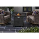 Tucson 30 in. W 50000 Btu Black Steel Propane Outdoor Fire Pit with Lava Rocks