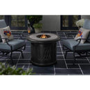 St. Charles 36.02 in. W 40000 Btu Black Steel Propane Outdoor Fire Pit Table with Fire Glass