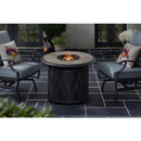 Kendrick 35.04 in. W 40000 Btu Black Steel Propane Outdoor Fire Pit with Fire Glass