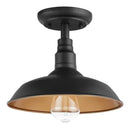 Bell Ridge 10 in. 1-Light Black Semi-Flush Mount - 1008480442