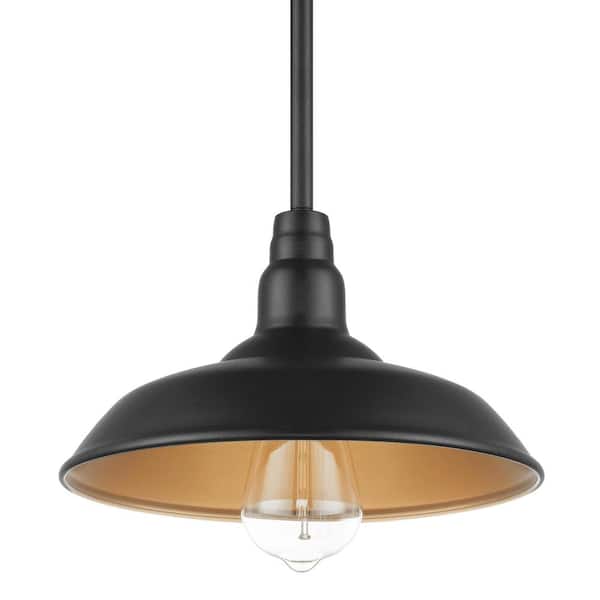 Bell Ridge 10 in. 1-Light Black Outdoor Mini Pendant - 1008480555