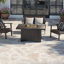 Belize 51 in. W x 25 in. H Rectangle Aluminum Liquid Propane Fire Pit in Dark Brown