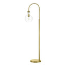 Bakerston 60 in. Brushed Brass Arc Floor Lamp with Clear Glass Shade- 1008088513