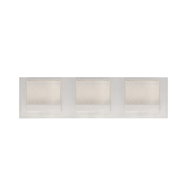 Alberson 18.1 in. W 3-Light Brushed Nickel Integrated LED Bathroom Vanity Light Bar - 1006355815