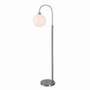 Highstone 63 in. Brushed Silver Indoor Floor Lamp with Opal Globe Shade- 1008393295