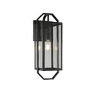 Pedley 22 in. 1-Light Coal Outdoor Hardwired Wall Lantern Sconce with Clear Glass - 1007259784