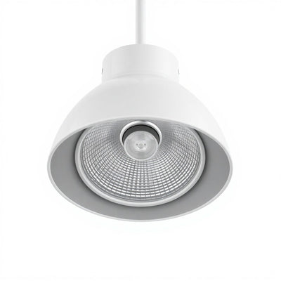 Hampton Bay HD5887E5 13" Lámpara de Techo Empotrada Plateada con Pantalla de Ratán Blanco — imagen 1