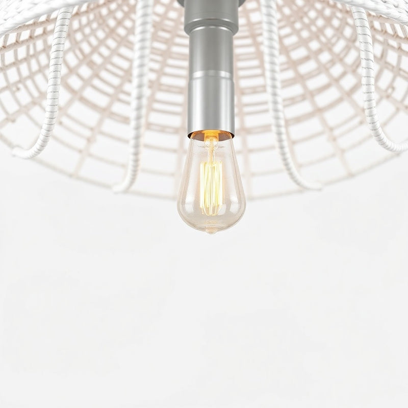 Hampton Bay HDP98944WH Lámpara Colgante Rattan Blanco 5 Luces — imagen 1