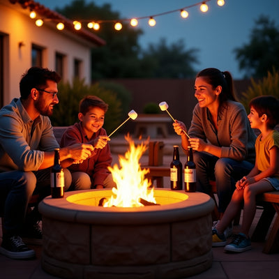 Hayden 36 in. W 55000 Btu Brown Steel Propane Outdoor Fire Pit with Fire Glass — miofertas.com.mx