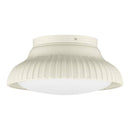 Wickford 12.13 in. 2-Light Glossy Cream Flush Mount with Opal Glass Inner Shade - 1008980396