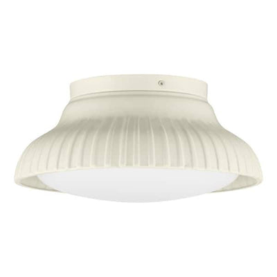 Wickford 12.13 in. 2-Light Glossy Cream Flush Mount with Opal Glass Inner Shade - 1008980396