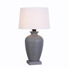 Parkwood 29.5 in. Gray Concrete Finish Outdoor/Indoor Table Lamp with Off-White Fabric Shade- 100825 | MiOfertas