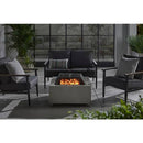 Nickleby 33 in. Cube Steel Gray Low Smoke Wood Burning Fire Pit with Stainless Steel Bowl and Concrete Tile Top