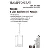 Hampton Bay KZH8903AX-01/GW Lámpara Colgante Exterior Collier 3 Luces Madera Negro/Gris | MiOfertas
