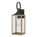 Havenridge 19 in. 1-Light Gray Wood Hardwired Outdoor Wall Lantern Sconce Light with Clear Glass (1-Pack) - 1007316267