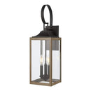 Havenridge 23.2 in. 3-Light Gray Wood Hardwired Outdoor Wall Lantern Sconce with Clear Glass (1-Pack) - 1007316254