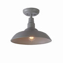 Bell Ridge 14 in. 1-Light Grey Semi-Flush Mount - 1008480669
