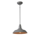 Bell Ridge 14 in. 1-Light Grey Shade Outdoor Mini Pendant - 1008480260