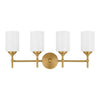 Home Decorators Collection 39340-HBBW Lámpara de Tocador Moderna Latón Mate 4 Luces