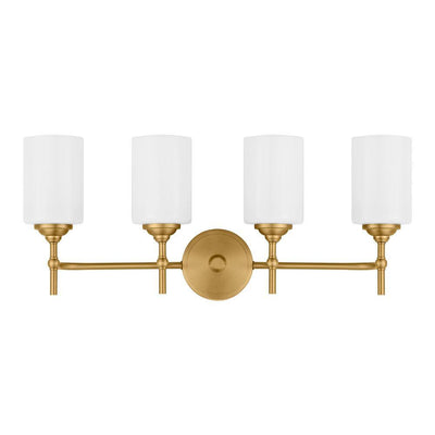 Home Decorators Collection 39340-HBBW Lámpara de Tocador Moderna Latón Mate 4 Luces