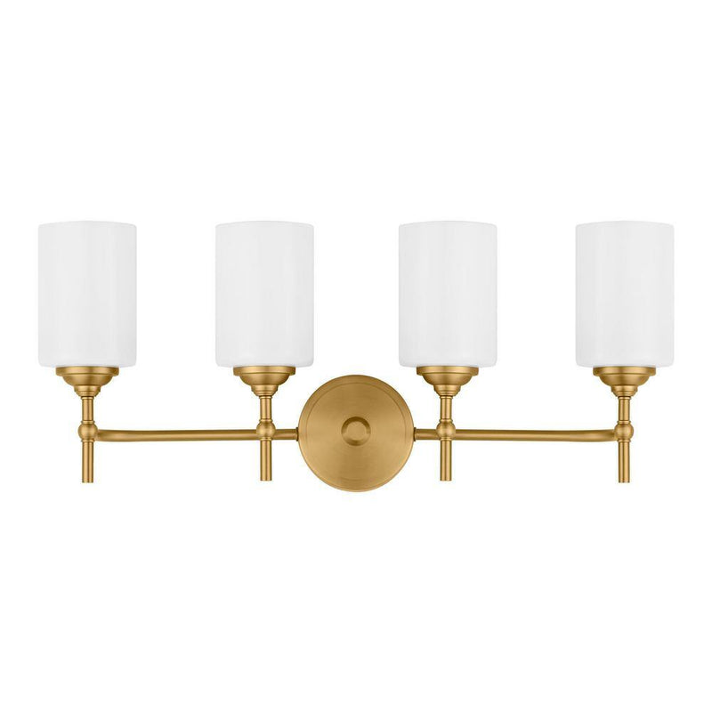 Home Decorators Collection 39340-HBBW Lámpara de Tocador Moderna Latón Mate 4 Luces