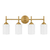 Home Decorators Collection 39340-HBBW Lámpara de Tocador Moderna Latón Mate 4 Luces