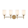 Home Decorators Collection 39340-HBBW Lámpara de Tocador Moderna Latón Mate 4 Luces