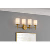 Home Decorators Collection 39340-HBBW Lámpara de Tocador Moderna Latón Mate 4 Luces