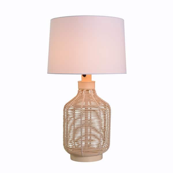 Palmdale 29 in. Outdoor/Indoor Light Brown and Natural Table Lamp- 1008380891