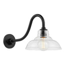 Easton 11 in. 1-Light Matte Black Barn Outdoor Wall Lantern Sconce with Clear Glass Shade - 1007316187