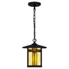 Home Decorators Collection HD0547G Lámpara Colgante Exterior Negra con Cristal Tiffany | MiOfertas
