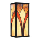 Tutwiler 1-Light Matte Black Outdoor Wall Sconce with Tiffany Glass Shade - 1008578980