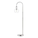 Bakerston 60 in. Polished Nickel Arc Floor Lamp with Clear Glass Shade- 1008088628
