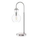 Bakerston 23.5 in. Polished Nickel Table Lamp with Clear Glass Shade- 1008082550