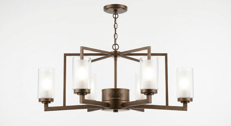 Hampton Bay KH-001L Lámpara Candelabro Dorado Winfield 6 Luces Jaula Geométrica | MiOfertas