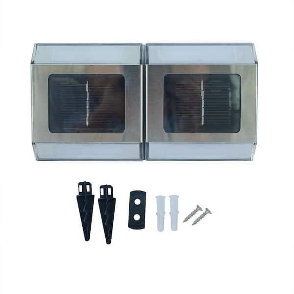 Solar Powered Stainless Steel Outdoor Integrated LED Pathway Light (2-Pack) - 1000552060
