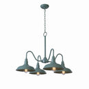 Bell Ridge 30 in. 4-Light Teal Outdoor Chandelier - 1008480551
