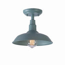 Bell Ridge 10 in. 1-Light Teal Semi-Flush Mount - 1008480616