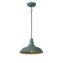 Bell Ridge 14 in. 1-Light Teal Outdoor Mini Pendant - 1008480570
