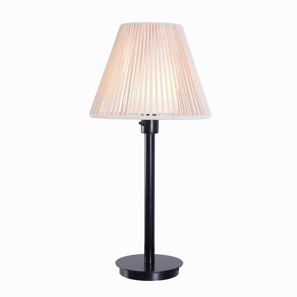 Aspenwood 27. 5 in. White and Black Outdoor/Indoor Table Lamp- 1008380901