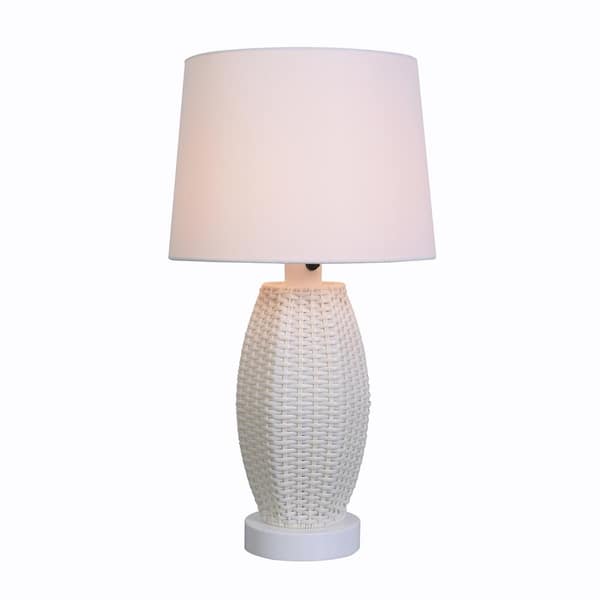 Chaleston 28 in. Tapered White Outdoor/Indoor Table Lamp- 1008290956