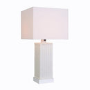 Edgehill 27.25 in Square White Finish Outdoor/Indoor Table Lamp- 1008380482