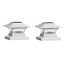 10 Lumens White Integrated LED Outdoor Solar Post Cap (2-Pack) - 1008664150